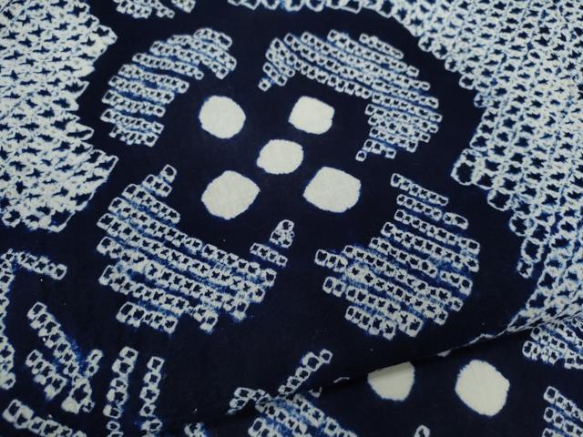 平和屋着物∴夏物 浴衣 有松鳴海絞り 草花文 綿 逸品 CABJ2674ze