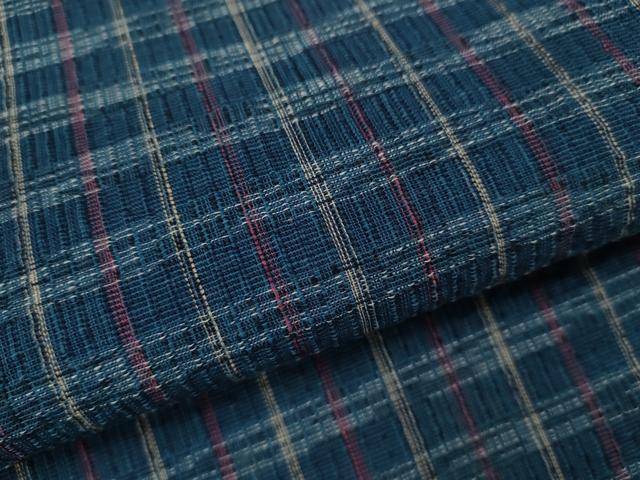 平和屋着物∴夏物 阿波しじら織 浴衣 格子柄 綿 逸品 CABJ2693ze