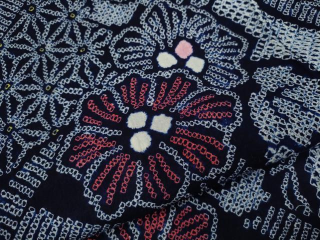 平和屋着物∴夏物 浴衣 有松鳴海絞り 草花文 綿 逸品 未使用 CABJ2701ze