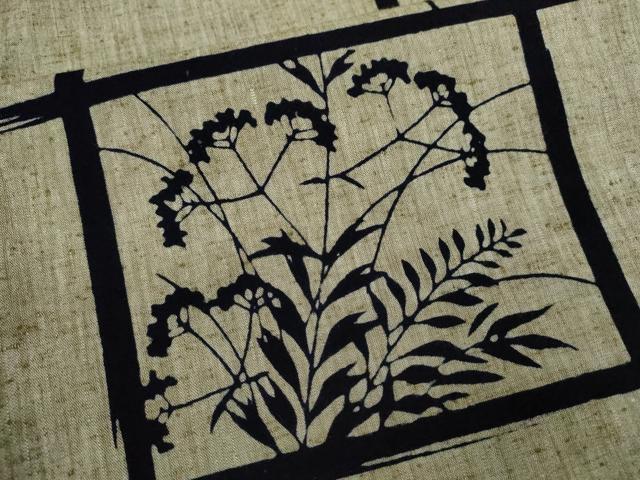 平和屋着物∴夏物 浴衣 注染 草木文 手縫い 綿 逸品 CABJ2744ze
