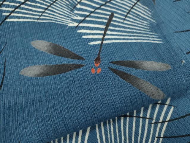 平和屋着物∴夏物 浴衣 注染 トンボ 手縫い 綿 逸品 CABJ2746ze