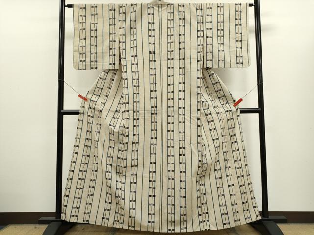 平和屋着物∴夏物 浴衣 注染 トンボ 間道 手縫い 綿 逸品 CABJ2753ze