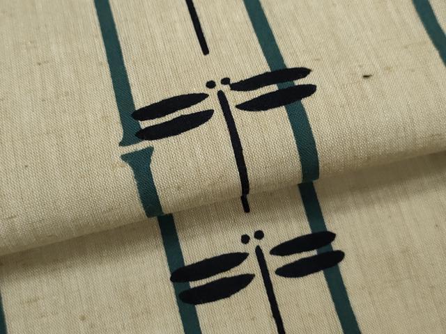平和屋着物∴夏物 浴衣 注染 トンボ 間道 手縫い 綿 逸品 CABJ2753ze