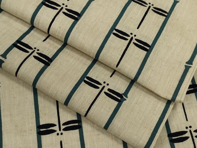 平和屋着物∴夏物 浴衣 注染 トンボ 間道 手縫い 綿 逸品 CABJ2753ze