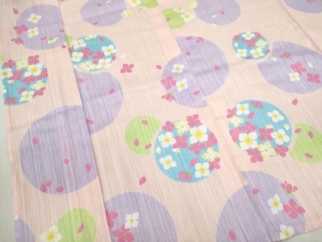 平和屋着物∴夏物 浴衣 舞花丸文 綿 逸品 CABJ2767ze