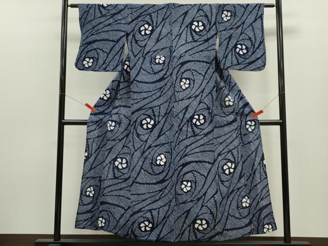 平和屋着物∴夏物 浴衣 有松鳴海絞り 舞花文 綿 逸品 CABJ2788ze