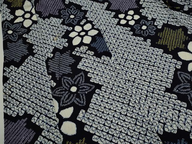 平和屋着物∴夏物 浴衣 有松鳴海絞り 舞花文 綿 逸品 CABJ2792ze