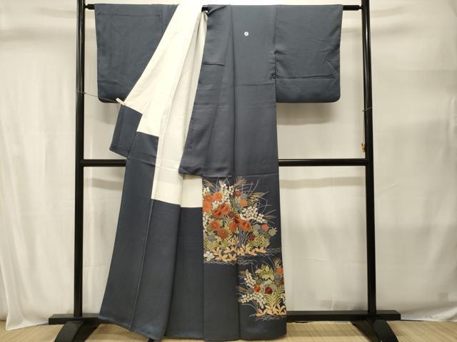 平和屋着物■豪華色留袖 刺繍 芝草芒菊文 正絹 逸品 CABJ2804ev