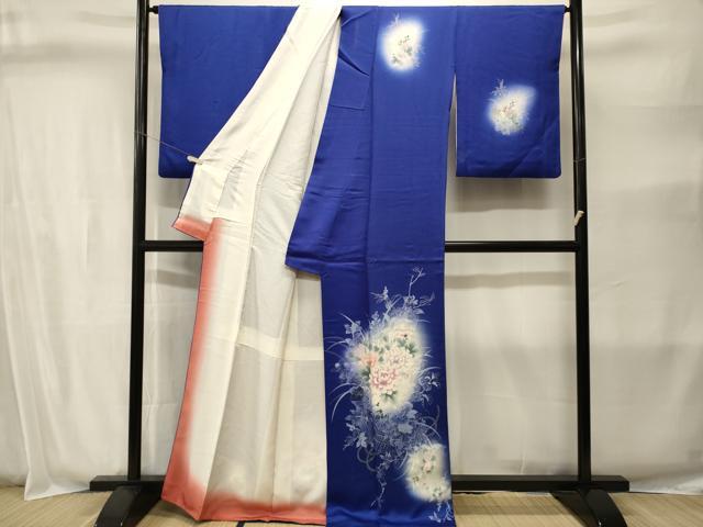 平和屋着物■訪問着 草花文 暈し染め 正絹 逸品 CABJ2806ev