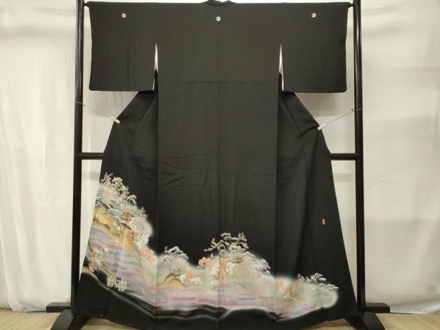 平和屋着物■豪華黒留袖 萬寿染 御所解文 暈し染め 正絹 逸品 CABJ2819ev