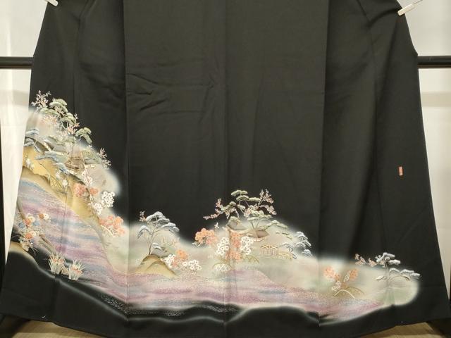 平和屋着物■豪華黒留袖 萬寿染 御所解文 暈し染め 正絹 逸品 CABJ2819ev