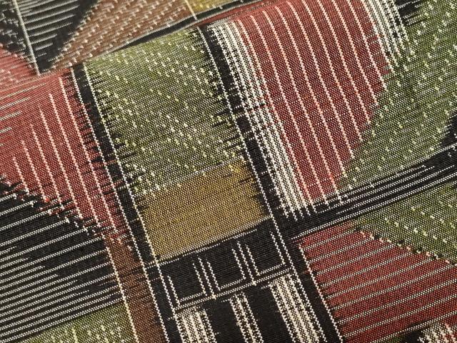 平和屋着物■上質な紬 幾何学文 正絹 逸品 CABJ2826ev