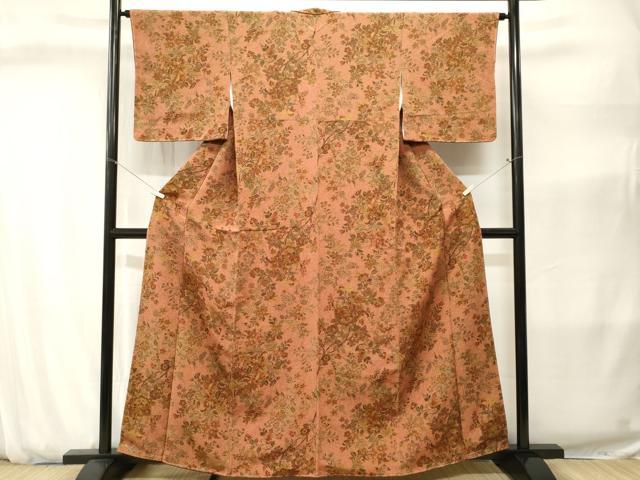 平和屋着物■上質な小紋 更紗枝花文 正絹 逸品 CABJ2837ev