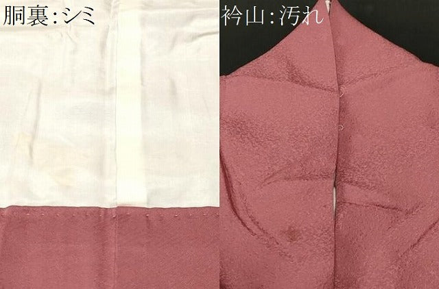 平和屋着物■上質な色無地 霞地紋 蘇芳香色 正絹 逸品 CABJ2840ev