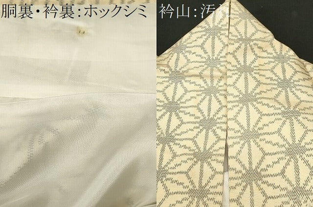 平和屋着物■上質な紬 麻の葉文 正絹 逸品 CABJ2851ev