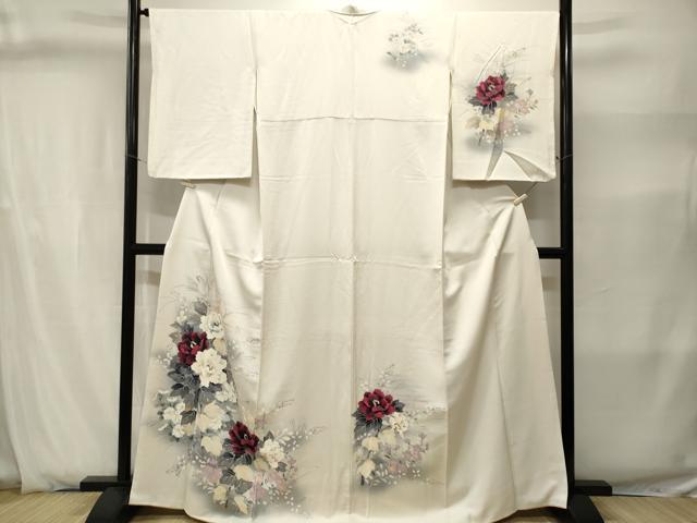 平和屋着物■訪問着 草花文 暈し染め 正絹 逸品 CABJ2854ev