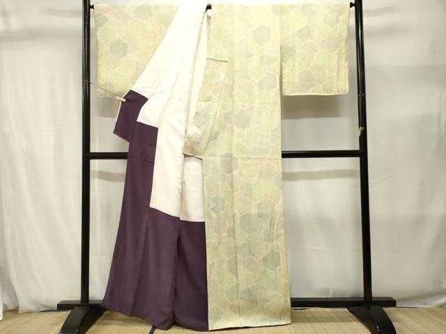 平和屋着物■上質な小紋 ふくれ織 亀甲重ね文 正絹 逸品 CABJ2858ev