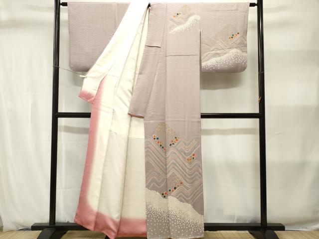 平和屋着物■訪問着 刺繍 絞り 抽象文 金彩 正絹 逸品 CABJ2864ev