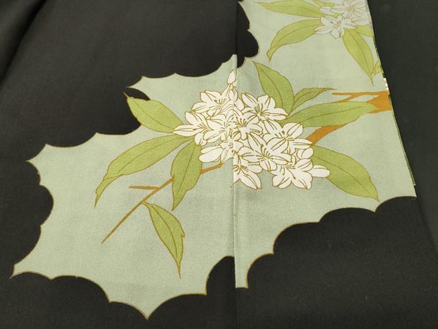 平和屋着物■豪華黒留袖 刺繍 孔雀枝花文 暈し染め 金彩 正絹 逸品 CABJ2865ev