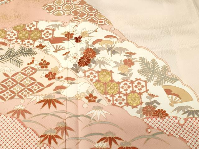 平和屋着物■訪問着 刺繍 雪輪吉祥道長花文 金彩 正絹 逸品 CABJ2867ev