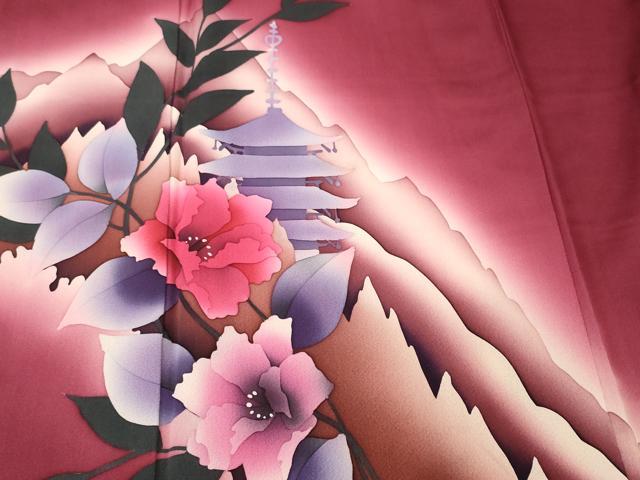 平和屋着物■訪問着 風景文 暈し染め 正絹 逸品 CABJ2869ev