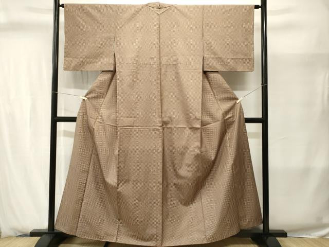 平和屋着物■上質な紬 幾何学文 正絹 逸品 CABJ2870ev