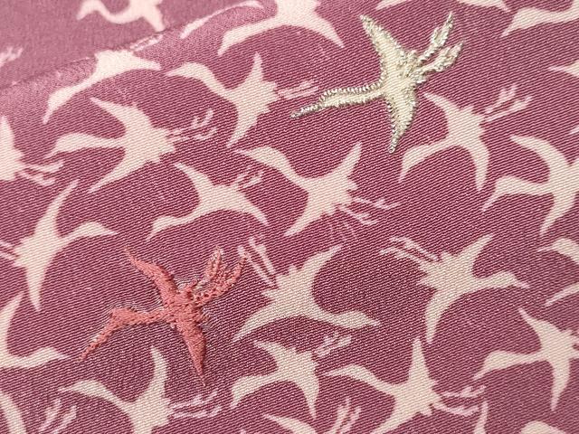 平和屋着物■訪問着 刺繍 飛鶴文 正絹 逸品 CABJ2872ev