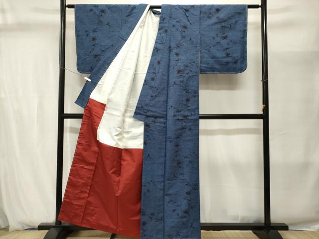 平和屋着物■上質な紬 枝花文 正絹 逸品 CABJ2874ev