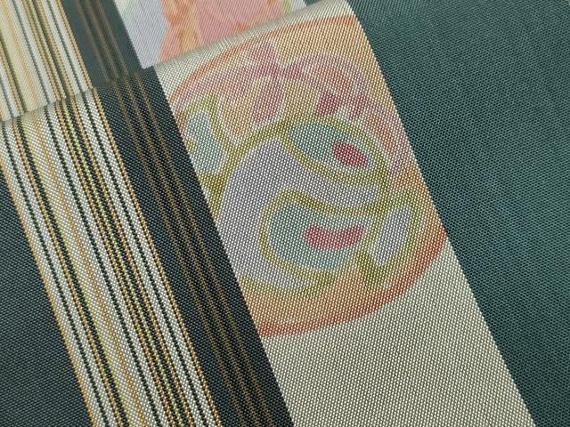 平和屋着物■本場染大島紬 宝尽し間道 鈴乃屋扱い 正絹 逸品 CABJ2880ev