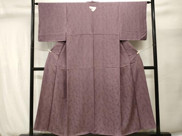 平和屋着物■上質な色無地 葉尽くし地紋 二藍色 正絹 逸品 CABJ2901ev