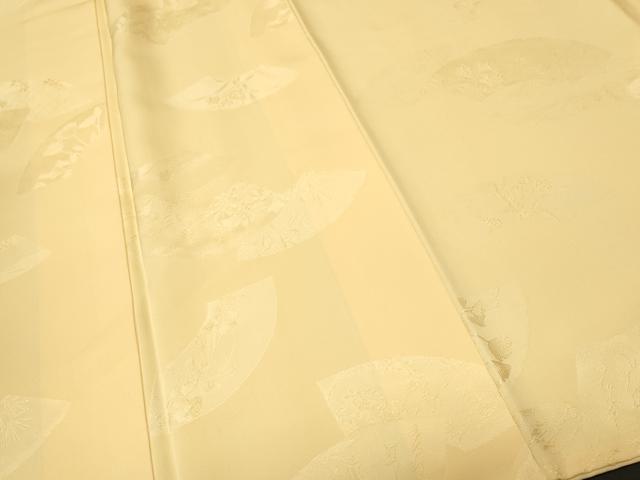 平和屋着物■上質な色無地 地紙草花地紋 卵色 正絹 逸品 CABJ2904ev