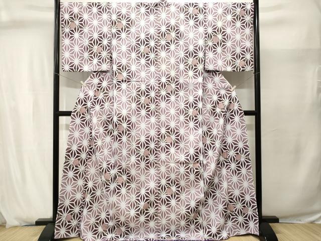 平和屋着物■小紋 雪輪蔦の葉麻の葉文様 洗える着物 CABJ2907ev