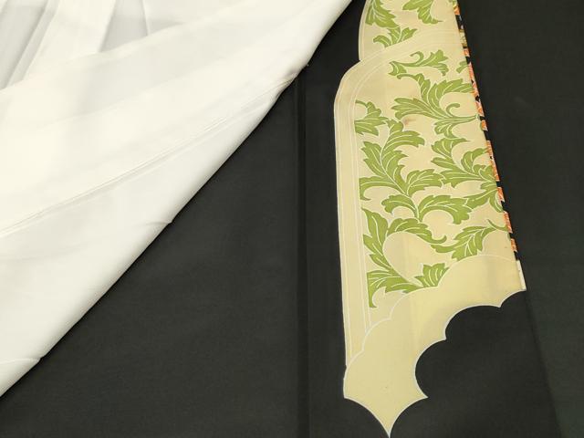 平和屋着物■豪華黒留袖 駒刺繍 更紗休み鳥草花文 金彩 洗える着物 CABJ2908ev