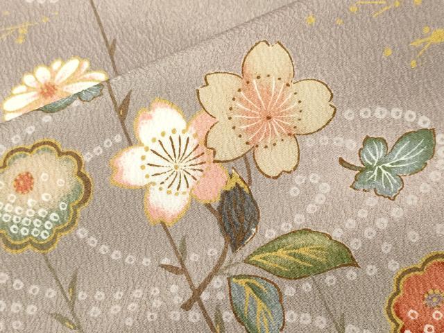 平和屋着物■小紋 枝花文 暈し染め 金彩 洗える着物 CABJ2915ev