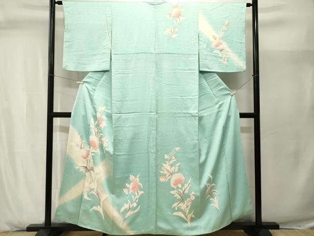平和屋着物■訪問着 更紗草花文 暈し染め 正絹 逸品 CABJ2917ev