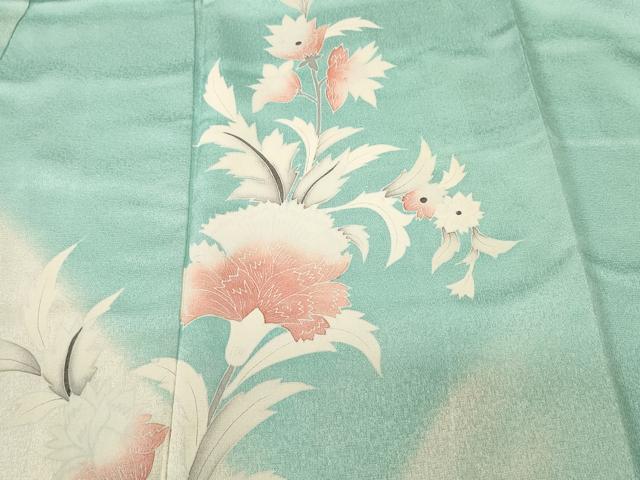 平和屋着物■訪問着 更紗草花文 暈し染め 正絹 逸品 CABJ2917ev