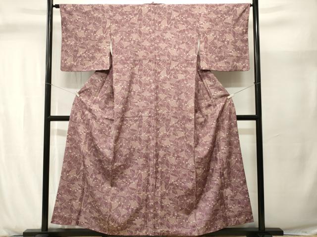 平和屋着物■江戸小紋 鮫小紋柄 銀杏花文 正絹 逸品 CABJ2929ev