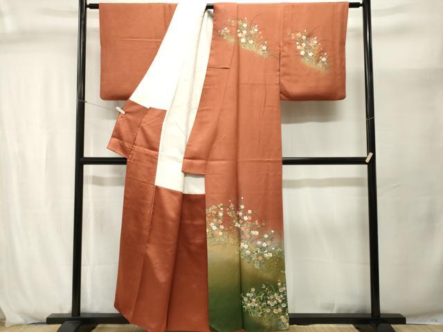 平和屋着物■訪問着 螺鈿 楽器草花文 暈し染め 金彩 正絹 逸品 CABJ2932ev