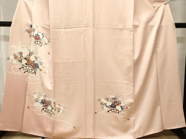 平和屋着物■訪問着 片輪車草花文 暈し染め 金彩 正絹 逸品 CABJ2937ev