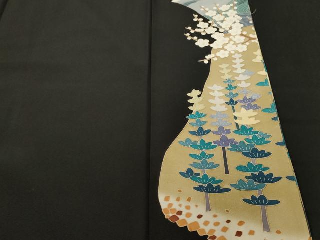 平和屋着物■豪華黒留袖 作家物 飛鶴浜松文 正絹 逸品 CABJ2938ev