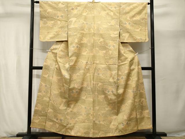平和屋着物■本場染大島紬 扇面菱花文 正絹 逸品 CABJ2939ev