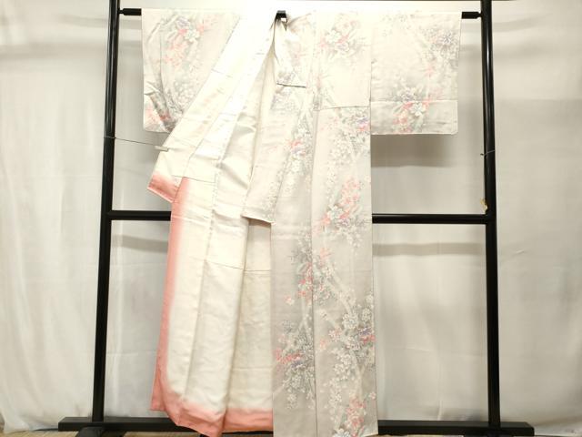 平和屋着物■訪問着 草花文 暈し染め 正絹 逸品 CABJ2944ev