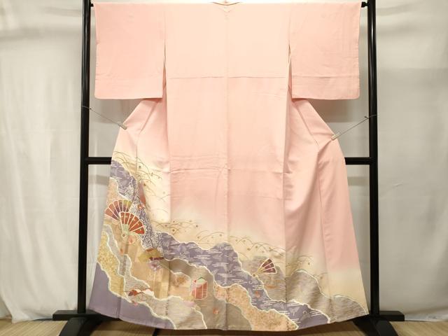 平和屋着物■豪華色留袖 道長貝桶檜扇文 暈し染め 金彩 正絹 逸品 CABJ2955ev