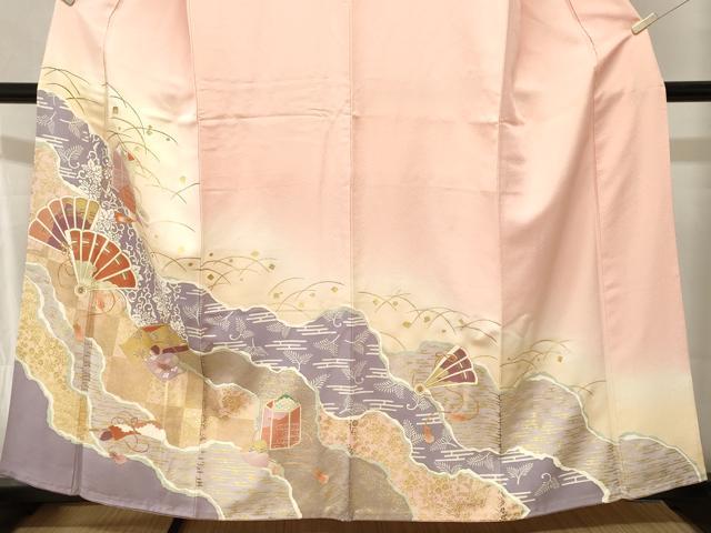 平和屋着物■豪華色留袖 道長貝桶檜扇文 暈し染め 金彩 正絹 逸品 CABJ2955ev