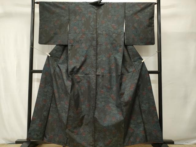 平和屋着物■本場大島紬 枝花文 正絹 逸品 CABJ2958ev