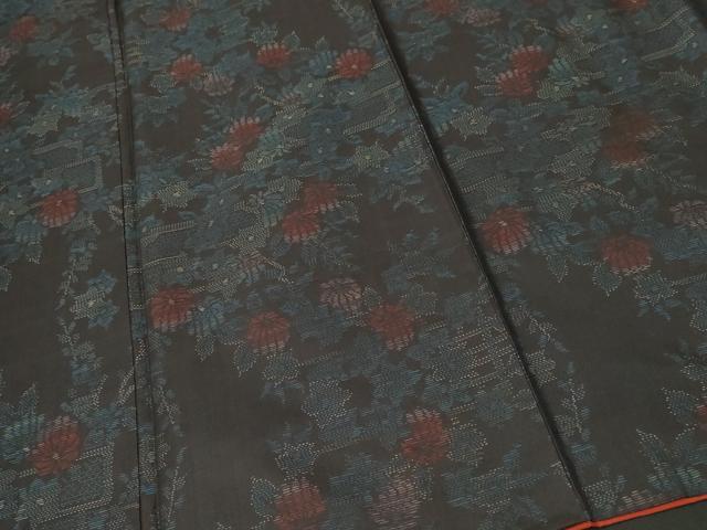 平和屋着物■本場大島紬 枝花文 正絹 逸品 CABJ2958ev