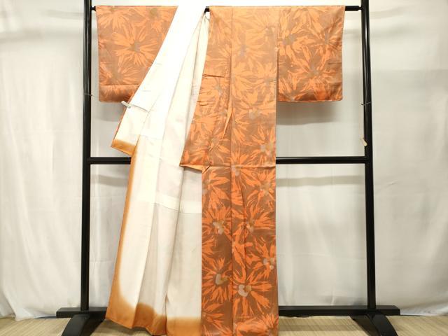 平和屋着物■上質な小紋 花文 正絹 逸品 CABJ2961ev