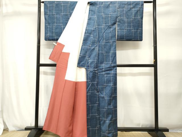 平和屋着物■上質な紬 抽象文 正絹 逸品 CABJ2983ev