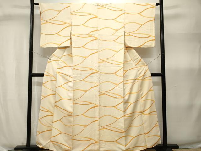 平和屋着物■上質な小紋 地紋起こし 横段文 正絹 逸品 CABJ2991ev