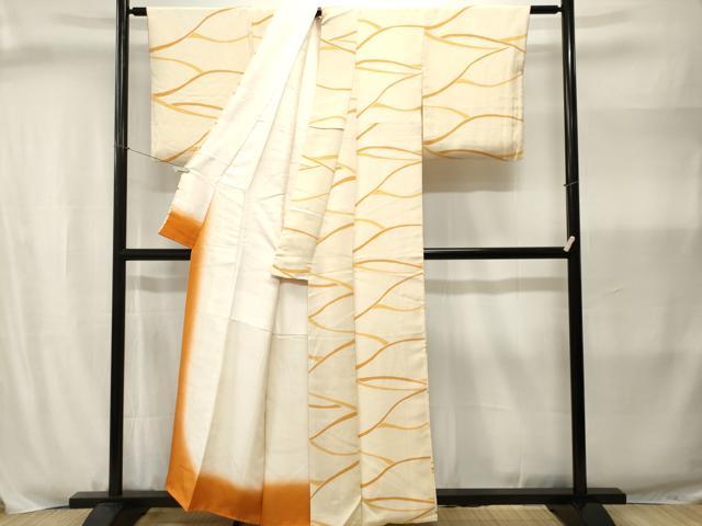 平和屋着物■上質な小紋 地紋起こし 横段文 正絹 逸品 CABJ2991ev